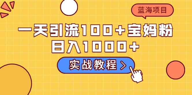 一天引流100+宝妈粉，日入1000+的蓝海项目（实战教程）-财富课程