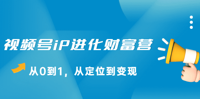 视频号iP进化财富营第1期，21天从0到1，从定位到变现-财富课程