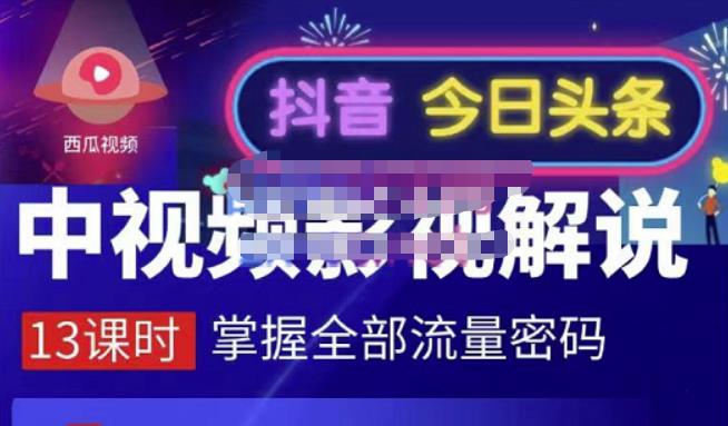 嚴如意·中视频影视解说—掌握流量密码，自媒体运营创收，批量运营账号-财富课程