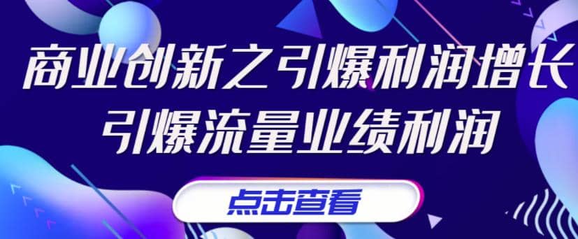 《商业创新之引爆利润增长》引爆流量业绩利润-财富课程