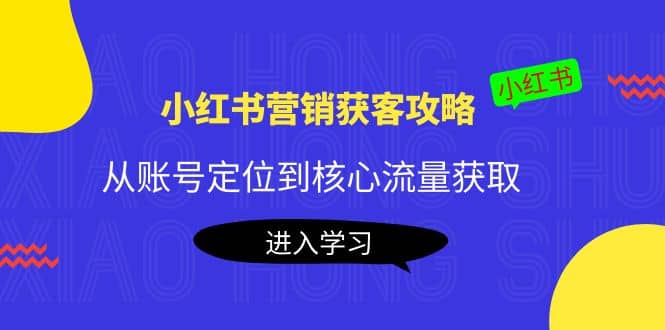 小红书营销获客攻略：从账号定位到核心流量获取，爆款笔记打造-财富课程