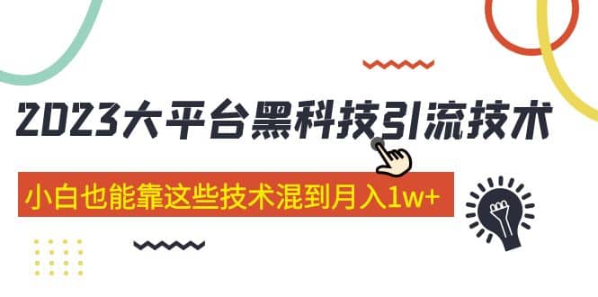 价值4899的2023大平台黑科技引流技术 29节课-财富课程