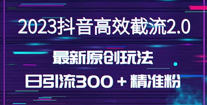 日引300＋创业粉，独家抖音高效截流2.0玩法（价值1280）-财富课程