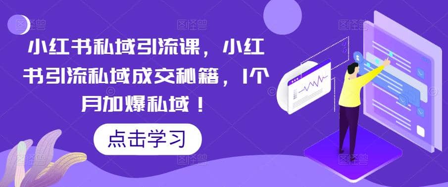 小红书私域引流课，小红书引流私域成交秘籍，1个月加爆私域-财富课程