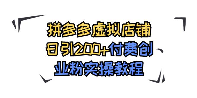 拼多多虚拟店铺日引200+付费创业粉实操教程-财富课程