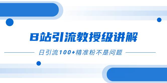 B站引流教授级讲解，细节满满，日引流100+精准粉不是问题-财富课程