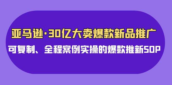 亚马逊30亿·大卖爆款新品推广，可复制、全程案例实操的爆款推新SOP-财富课程