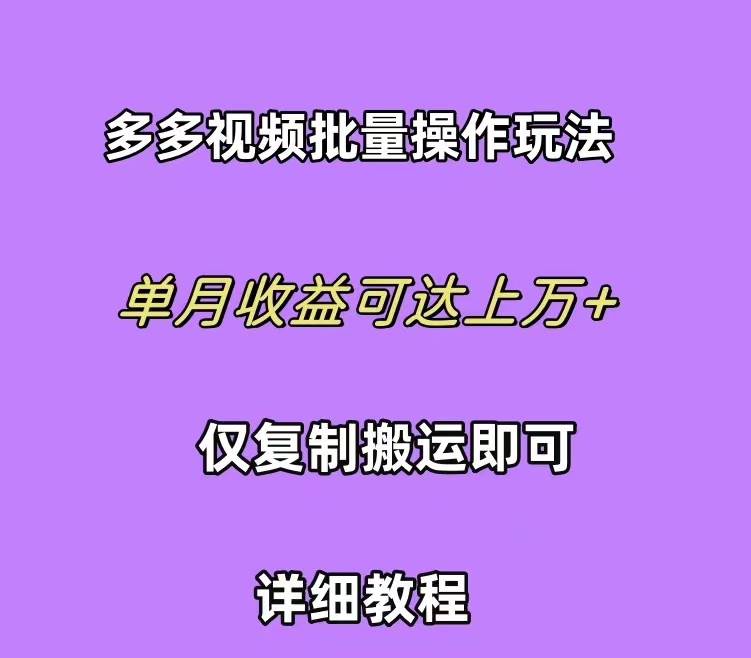 拼多多视频带货快速过爆款选品教程 每天轻轻松松赚取三位数佣金 小白必…-财富课程