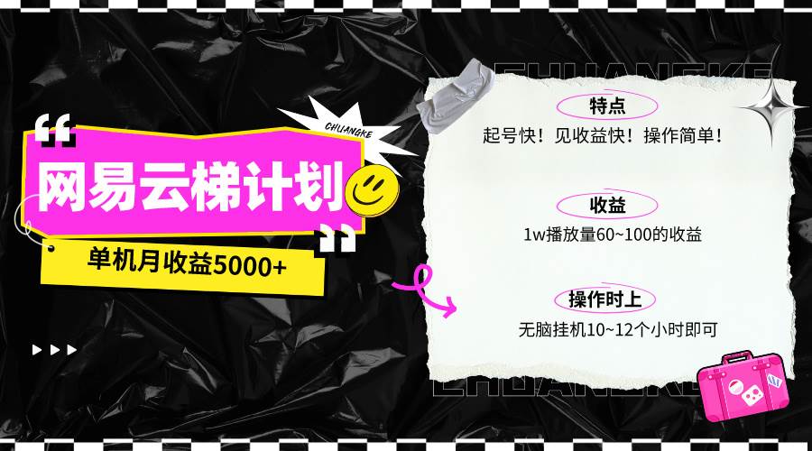 最新网易云梯计划网页版，单机月收益5000+！可放大操作-财富课程