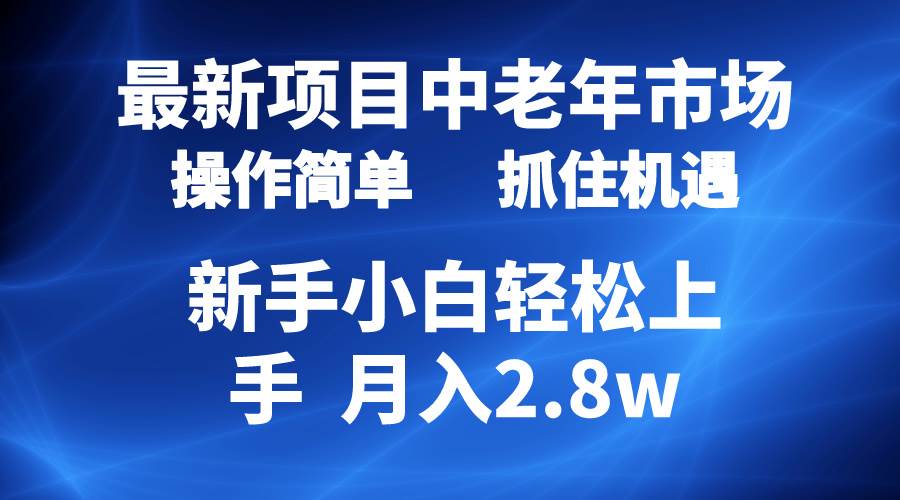 2024最新项目，中老年市场，起号简单，7条作品涨粉4000+，单月变现2.8w-财富课程