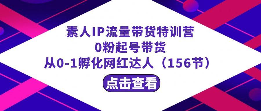 繁星·计划素人IP流量带货特训营：0粉起号带货 从0-1孵化网红达人（156节）-财富课程