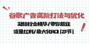 谷歌广告高阶打法与优化，凝结行业精华/带你抓住流量红利/最大化ROI(23节)-财富课程