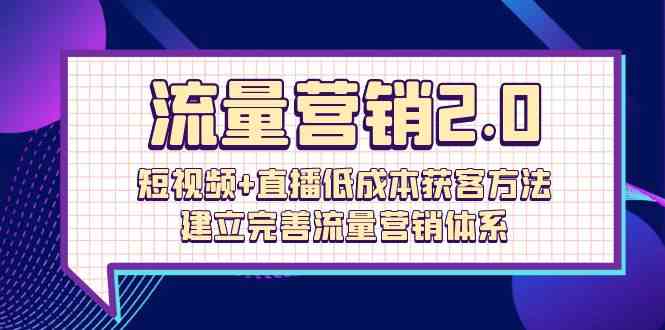 流量营销2.0：短视频+直播低成本获客方法，建立完善流量营销体系-财富课程