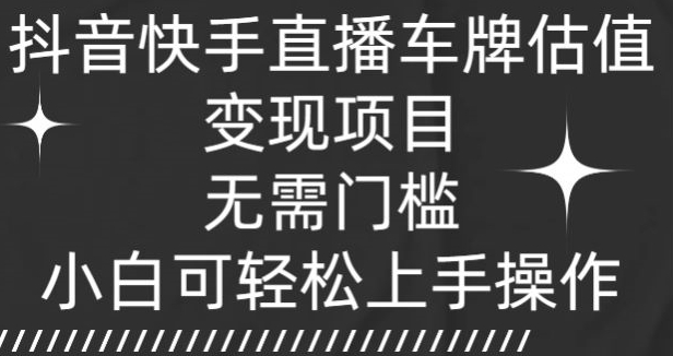 抖音和快手直播间车牌号公司估值转现新项目，不用门坎，小白可快速上手实际操作-财富课程