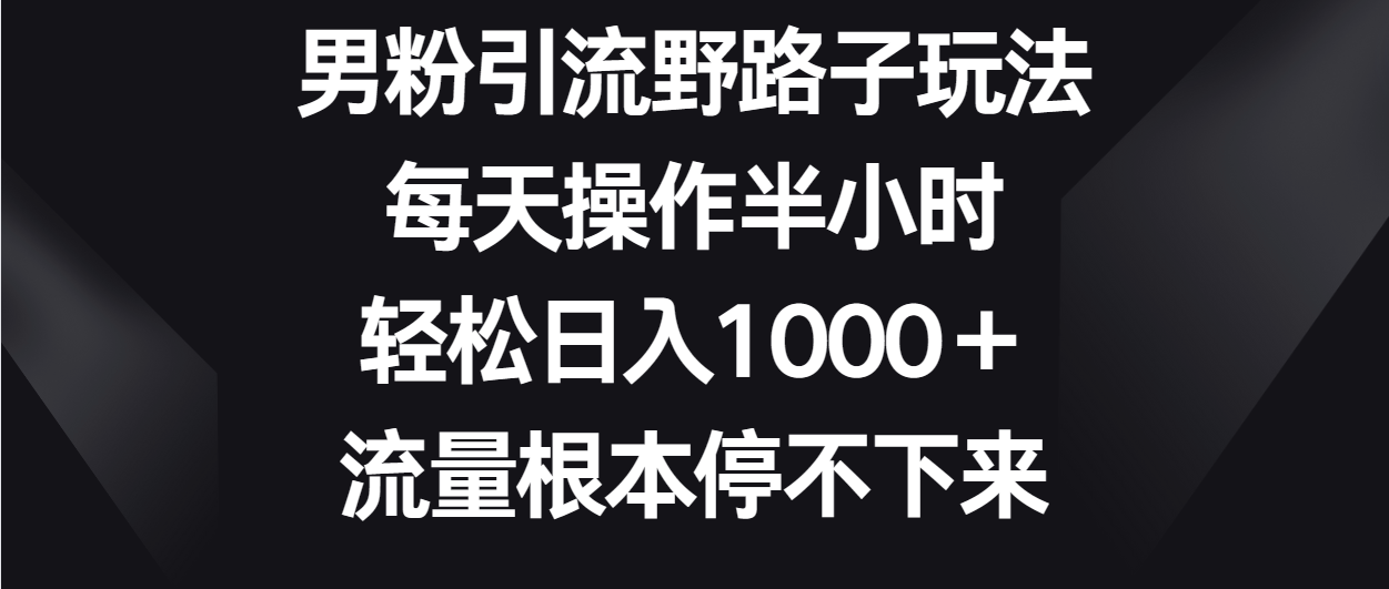 粉丝引流方法歪门邪道游戏玩法，每日实际操作三十分钟轻轻松松日入1000＋，总流量停不下来-财富课程