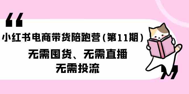 小红书电商卖货陪跑营(第11期)无需囤货、不用直播间、不用投流-财富课程