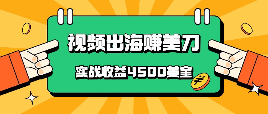 中国爆款短视频出航赚美金，实战演练盈利4500美元，大批量没脑子运送，无需经验直接上手-财富课程