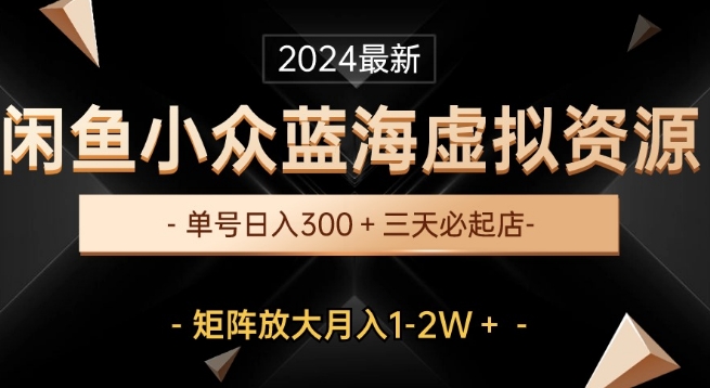 全新闲鱼平台冷门瀚海虚拟资源项目，运单号日入300 ，三天必出单，引流矩阵变大月入1-2W-财富课程