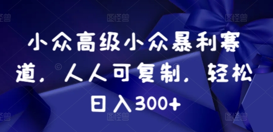 小众暴利赛道，人人可复制，轻松日入300+-财富课程