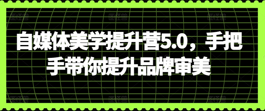 自媒体美学提升营5.0，手把手带你提升品牌审美-财富课程