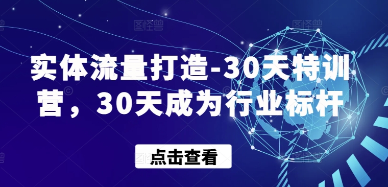 实体流量打造-30天特训营，30天成为行业标杆-财富课程