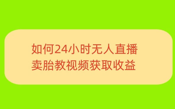 一单利润19.9.24小时无人直播胎教故事，每天轻松200+-财富课程