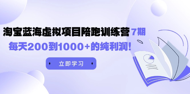 黄岛主《淘宝蓝海虚拟项目陪跑训练营7期》每日200到1000 的净利润-财富课程