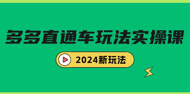 多多直通车玩法实战课，2024新玩法-财富课程