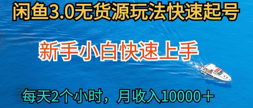 2024最新闲鱼无货源玩法，从0开始小白快手上手，每天2小时月收入过万【揭秘】-财富课程