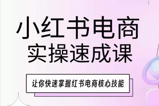 小红书电商实际操作速成课，让你快速把握小红书电子商务核心技能-财富课程