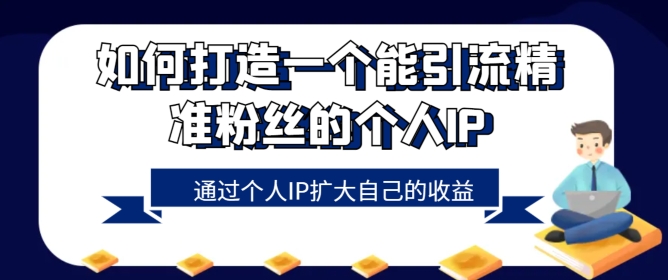 如何设计一个能引流方法精准粉丝本人的IP，通过自身IP增加自己的盈利-财富课程