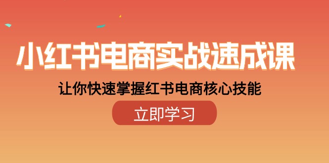 小红书电商实战演练速成课，让你快速把握小红书电子商务核心技能-财富课程