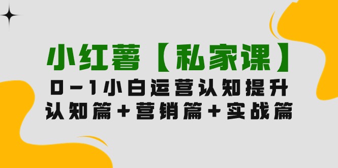 小红书【私人课】0-1轻松玩小红书的内容运营，认知能力篇 营销推广篇 实战篇-财富课程