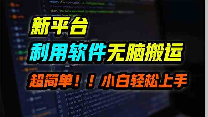 新平台用软件无脑搬运，月赚10000+，小白也能轻松上手-财富课程