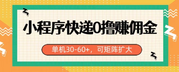 微信小程序快递公司0撸手机赚钱，运单号日入30-60 ，可引流矩阵-财富课程