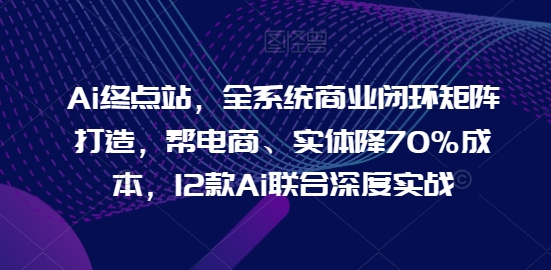 Ai终点站，全系统商业闭环矩阵打造，帮电商、实体降70%成本，12款Ai联合深度实战-财富课程