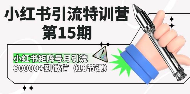 小红书引流特训营-第15期，小红书矩阵号月引流80000+到微信（10节课）-财富课程