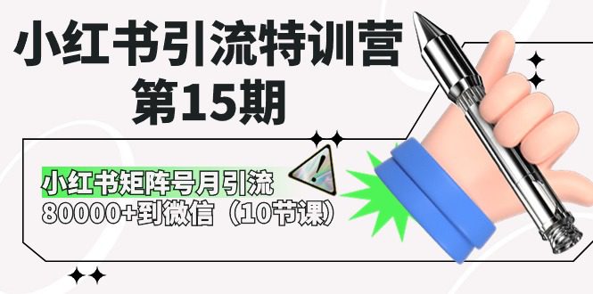 小红书引流特训营第15期，小红书矩阵号月引流80000+到微信-财富课程