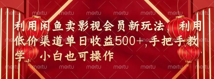 淘宝闲鱼视频会员新模式，廉价方式融合独家代理闲鱼平台养号法-财富课程