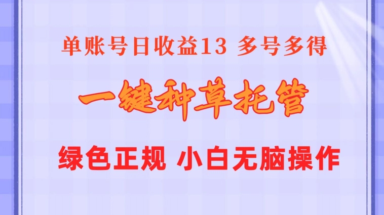 一键种草托管 单账号15分钟13元  10个账号一天130  绿色稳定 可无限推广-财富课程