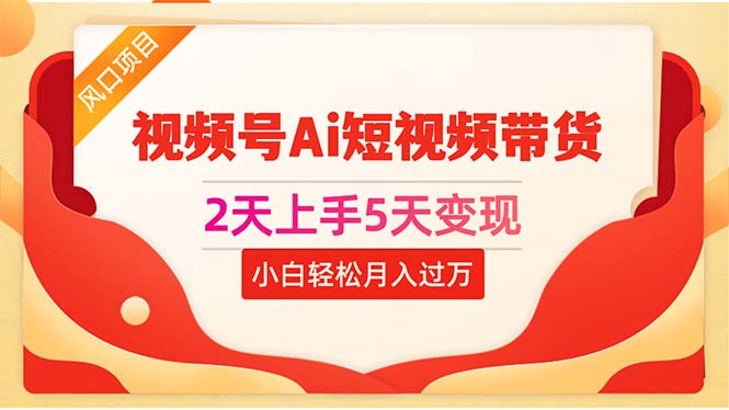 2天上手5天变现视频号Ai短视频带货0粉丝0基础小白轻松月入过万-财富课程