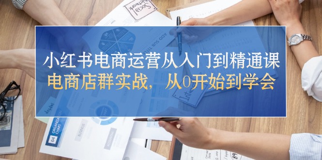 小红书电商运营从入门到精通课，电商店群实战，从0开始到学会-财富课程