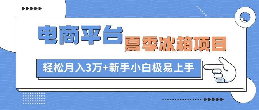 电商平台夏季冰箱项目，轻松月入3万+，新手小白极易上手-财富课程