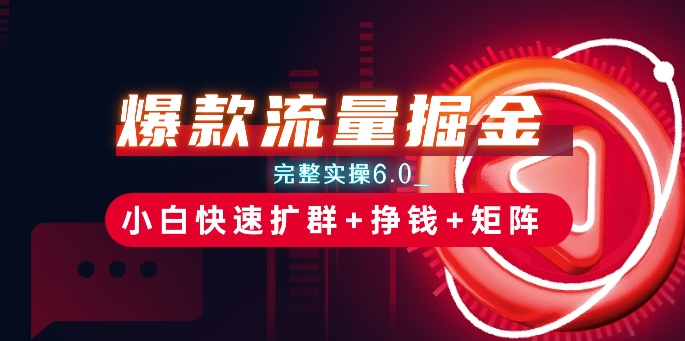 爆品总流量掘金队_详细实际操作6.0_新手迅速扩群 赚钱 引流矩阵构思【揭密】-财富课程