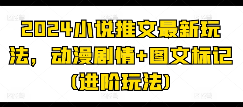 2024小说推文全新游戏玩法，动漫剧情 图文并茂标识(升阶游戏玩法)-财富课程