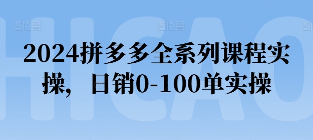 2024拼多多平台全主题课程实际操作，日销0-100单实际操作【必读】-财富课程