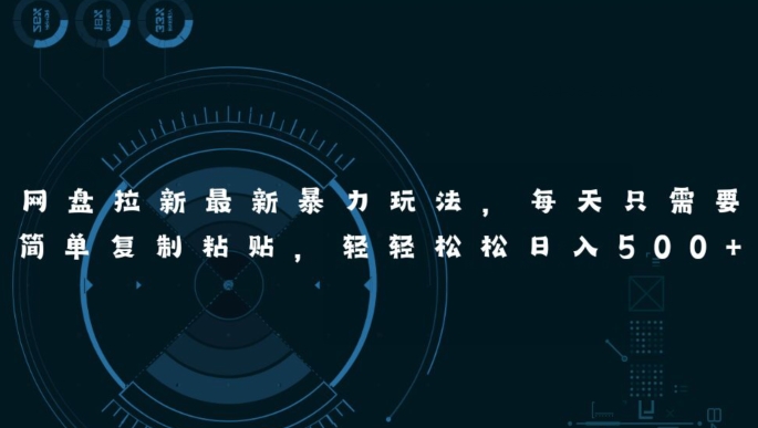 百度云盘引流全新暴力行为游戏玩法，每日简易只需拷贝，轻松日入五张-财富课程