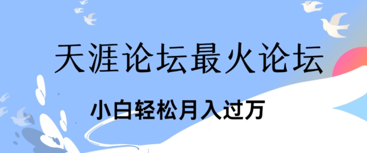 点爆公域运用最红话题讨论天涯社区、新手轻轻松松月入了w-中创网_分享中创网创业资讯_最新网络项目资源-财富课程