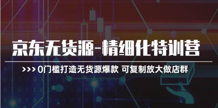 京东无货源-精细化特训营，0门槛打造无货源爆款 可复制放大做店群-财富课程