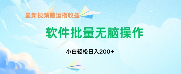 中视频搬运玩法，单日200+无需剪辑，新手小白也能玩-财富课程